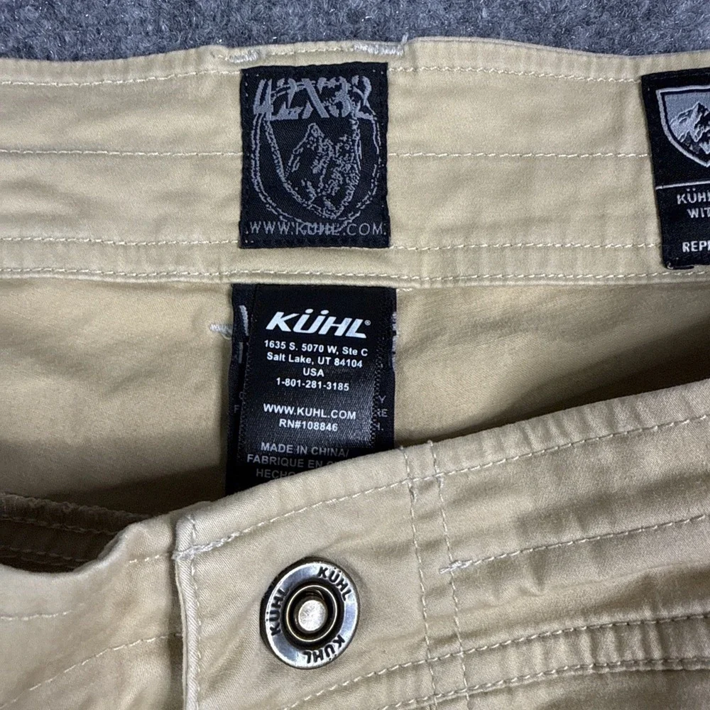 Kuhl Slackr Pant Mens 42x32 Khaki Vintage Patina Dye Articulated Knee - Picture 3 of 9